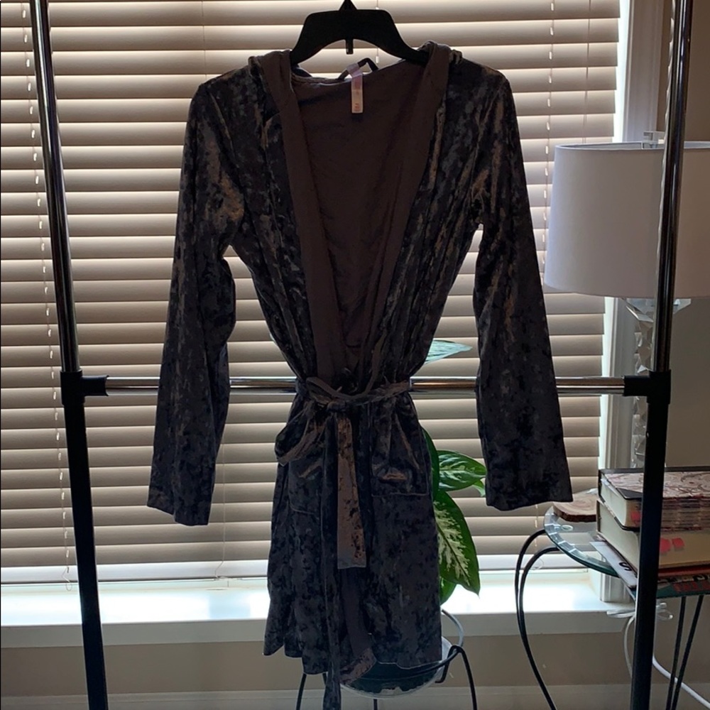 grey silk robe